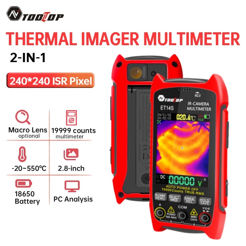 Nf 521 Thermal Imaging Camera - Câmera Térmica Portátil TOOLTOP ET14S Multímetro
