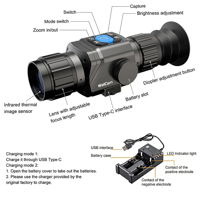 Monóculo Térmico de Caça 1600m - Thermal Scope Night Vision Monocular avaliação e preço